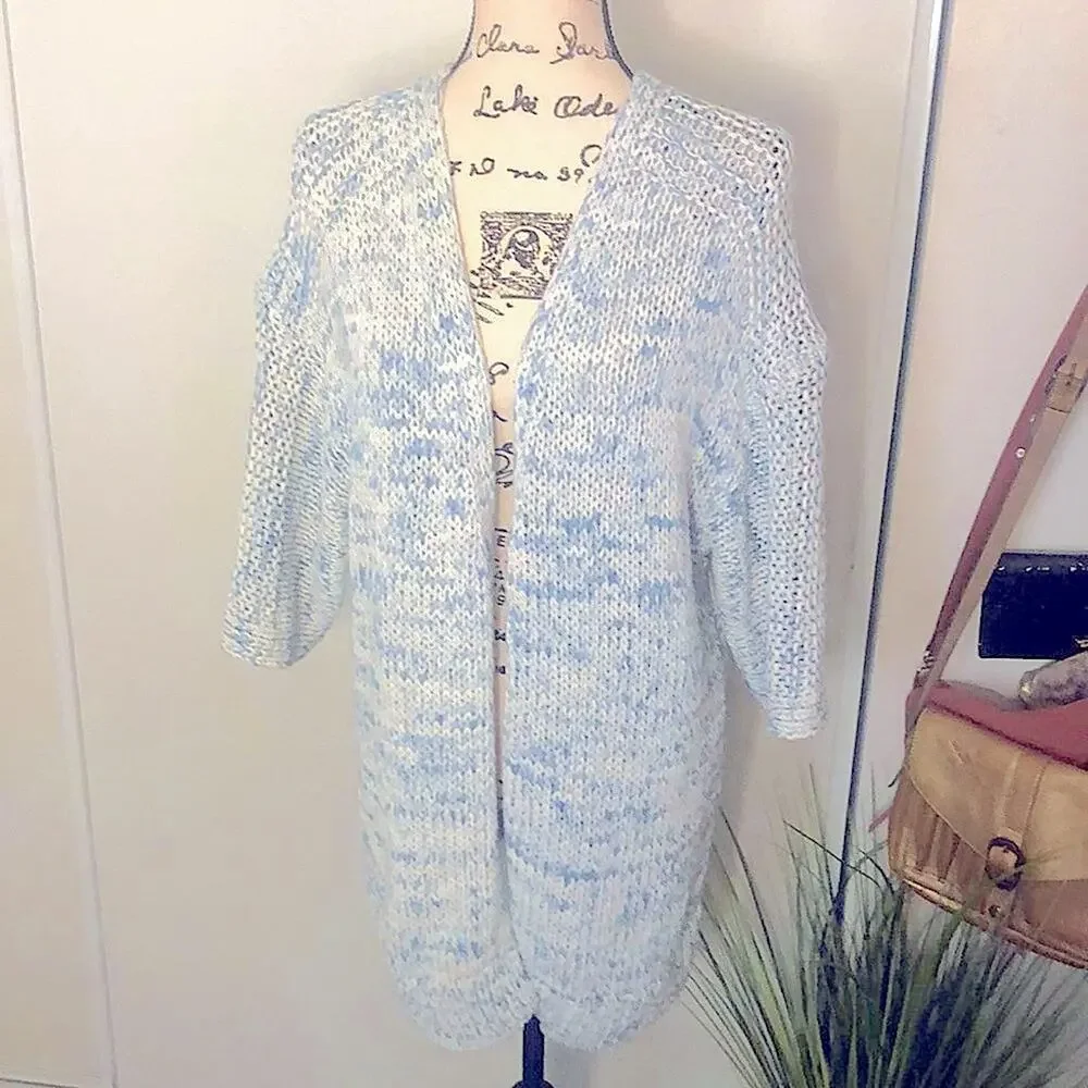 Gap Blue & White Oversized Knit Cardigan size Small - Picture 1 of 8